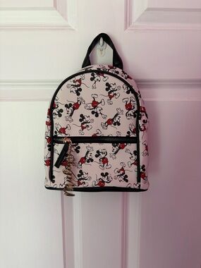 Kids Pink Mickey Mouse Print Mini Backpack